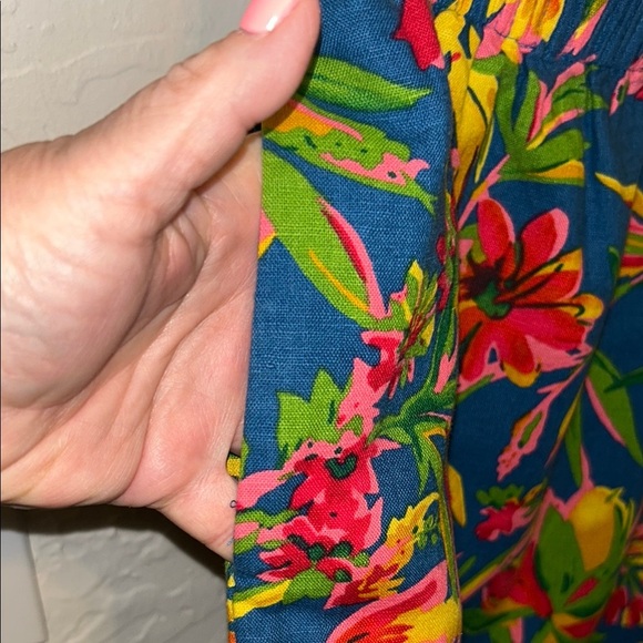 J.CREW Cotton/Linen Pink Blue Red Yellow & Green Floral Print Mini Skirt Sz 2💐🌺🌷 - Picture 4 of 16